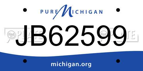 JB62599 Michigan License Plate