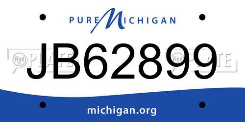 JB62899 Michigan License Plate