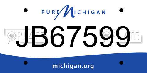 JB67599 Michigan License Plate
