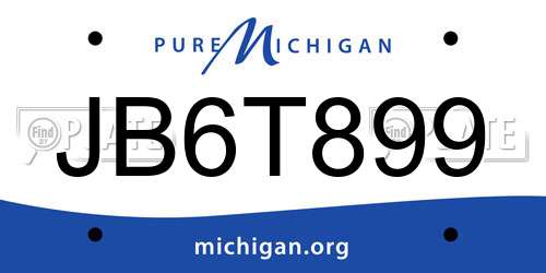 JB6T899 Michigan License Plate