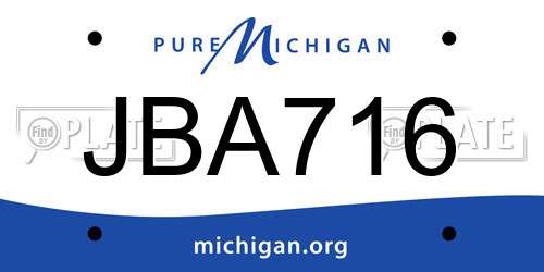 JBA716 Michigan License Plate