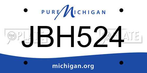 JBH524 Michigan License Plate