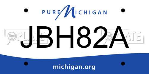 JBH82A Michigan License Plate