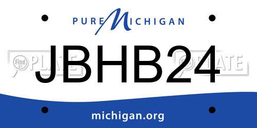 JBHB24 Michigan License Plate