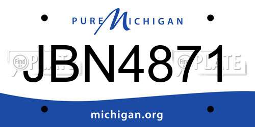 JBN4871 Michigan License Plate