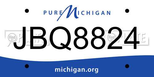 JBQ8824 Michigan License Plate