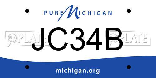 JC34B Michigan License Plate