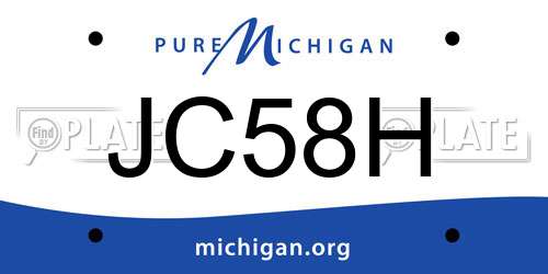 JC58H Michigan License Plate