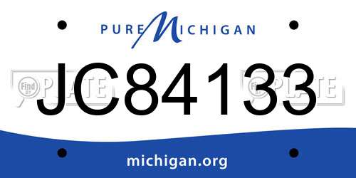 JC84133 Michigan License Plate