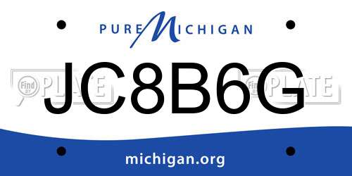 JC8B6G Michigan License Plate