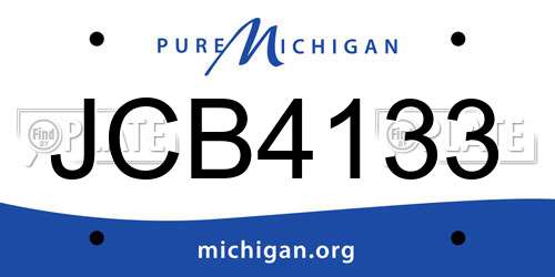 JCB4133 Michigan License Plate