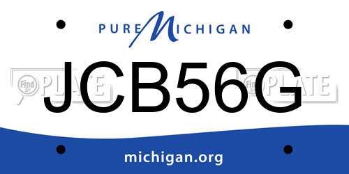 JCB56G Michigan License Plate