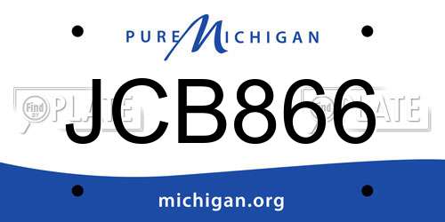 JCB866 Michigan License Plate