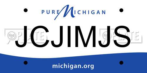 JCJIMJS Michigan License Plate