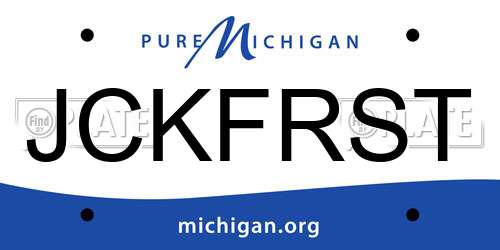 JCKFRST Michigan License Plate