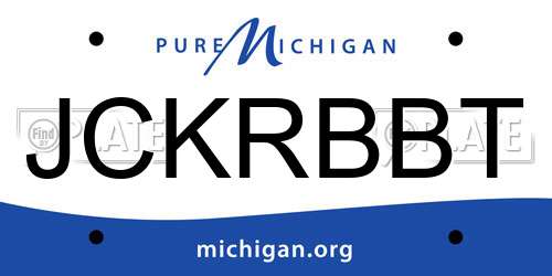 JCKRBBT Michigan License Plate