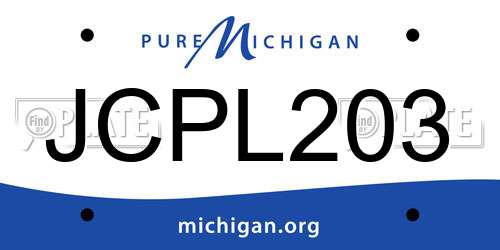 JCPL203 Michigan License Plate