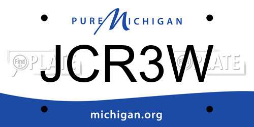 JCR3W Michigan License Plate