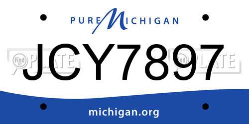 JCY7897 Michigan License Plate