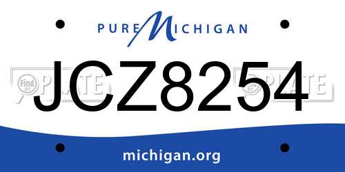 JCZ8254 Michigan License Plate