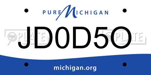 JD0D5O Michigan License Plate
