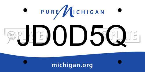 JD0D5Q Michigan License Plate
