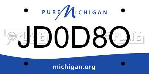 JD0D8O Michigan License Plate