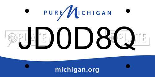 JD0D8Q Michigan License Plate