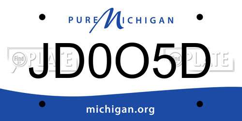 JD0O5D Michigan License Plate