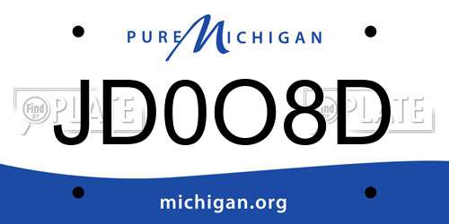 JD0O8D Michigan License Plate