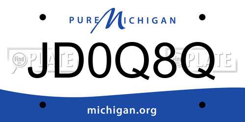 JD0Q8Q Michigan License Plate