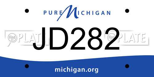 JD282 Michigan License Plate