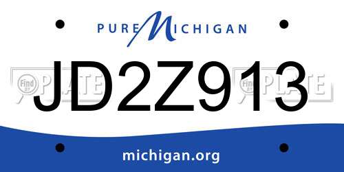 JD2Z913 Michigan License Plate