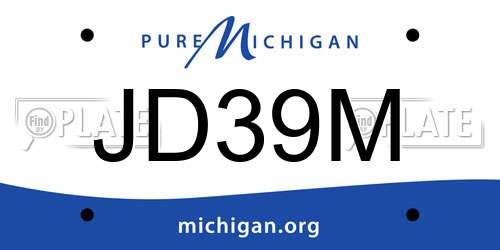 JD39M Michigan License Plate