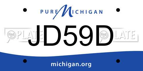 JD59D Michigan License Plate