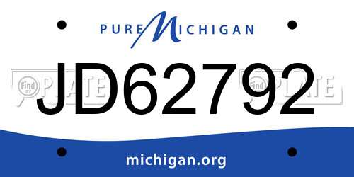 JD62792 Michigan License Plate