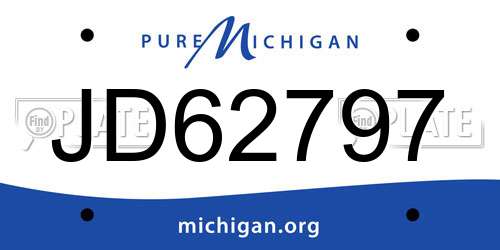 JD62797 Michigan License Plate