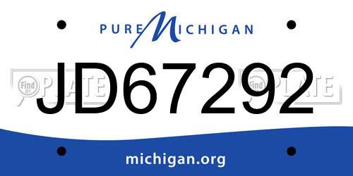 JD67292 Michigan License Plate
