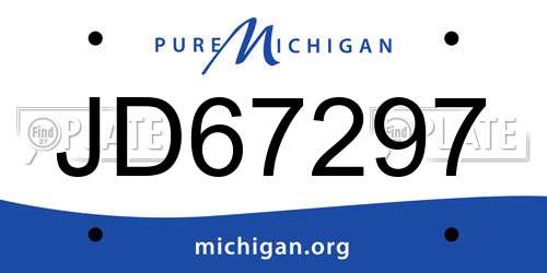 JD67297 Michigan License Plate