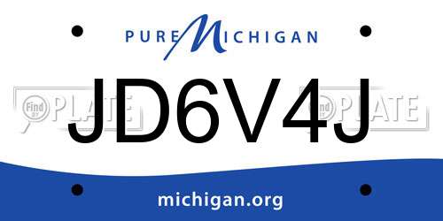 JD6V4J Michigan License Plate