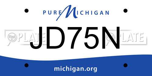 JD75N Michigan License Plate