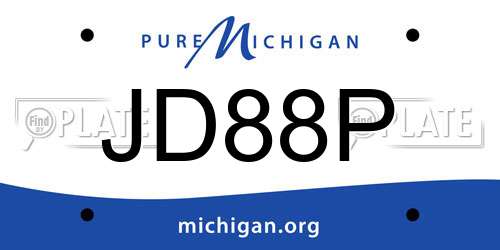 JD88P Michigan License Plate