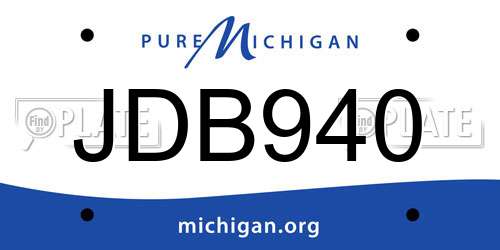 JDB940 Michigan License Plate