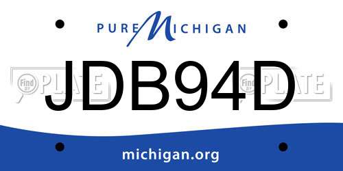 JDB94D Michigan License Plate