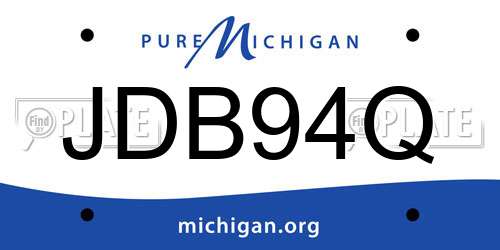 JDB94Q Michigan License Plate