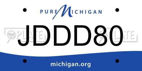 JDDD80 Michigan License Plate