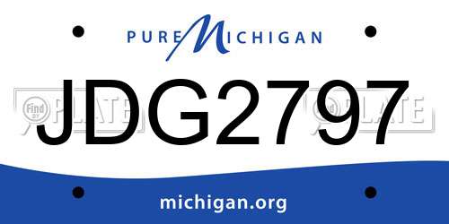 JDG2797 Michigan License Plate