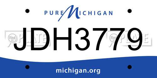 JDH3779 Michigan License Plate