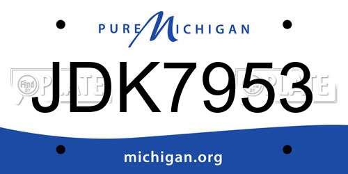 JDK7953 Michigan License Plate