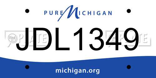 JDL1349 Michigan License Plate